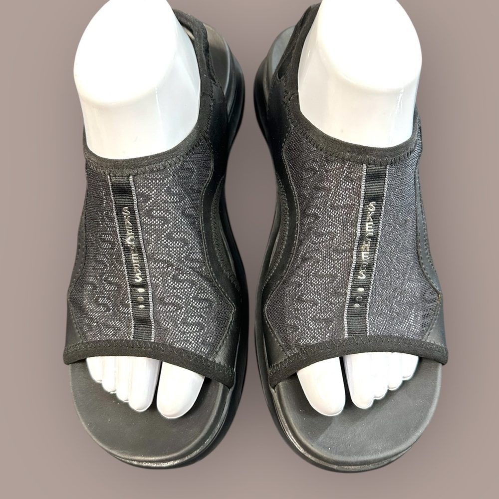 Skechers Black Mesh Open-Toe Sandals women’s size 10